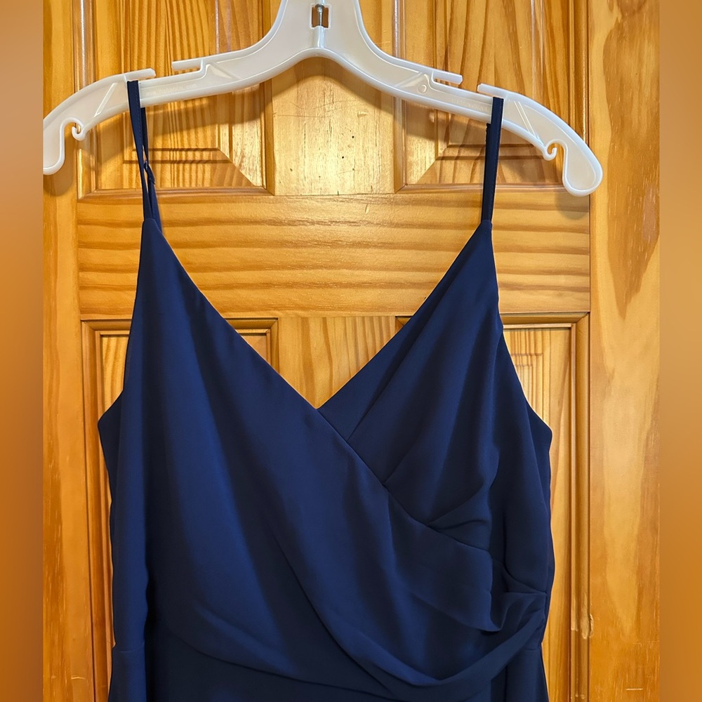 Ever Pretty Navy Blue Draped V-Neck Maxi Dress - Picture 3 of 10